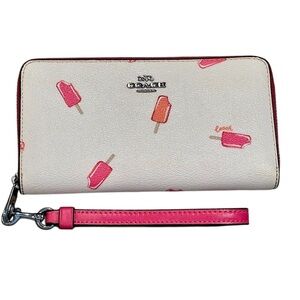 Coach Popsicle Print Large Zip Around Accordian Wallet/Wristlet